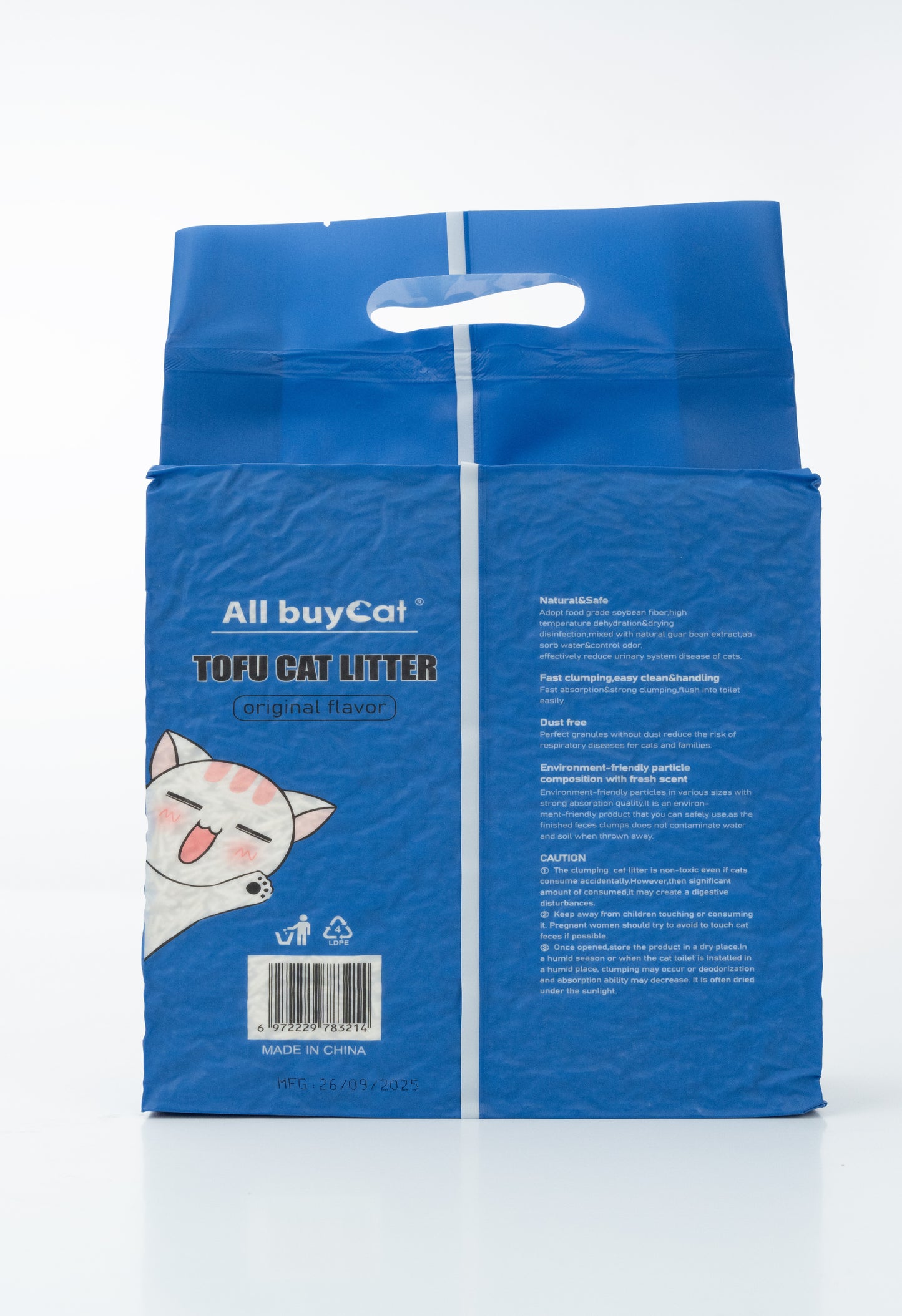 Tofu Kattenbakvulling – 90% Tofu & 10% Cassava – 6 × 6 L (36 L totaal) – Klontvormend – Anti-aanbak – Geschikt voor Automatische Kattenbakken