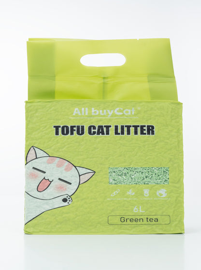 Tofu Kattenbakvulling – 90% Tofu & 10% Cassava – 6 × 6 L (36 L totaal) – Klontvormend – Anti-aanbak – Geschikt voor Automatische Kattenbakken