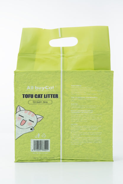 Tofu Kattenbakvulling – 90% Tofu & 10% Cassava – 6 × 6 L (36 L totaal) – Klontvormend – Anti-aanbak – Geschikt voor Automatische Kattenbakken