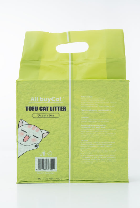 Tofu Kattenbakvulling – 90% Tofu & 10% Cassava – 6 × 6 L (36 L totaal) – Klontvormend – Anti-aanbak – Geschikt voor Automatische Kattenbakken