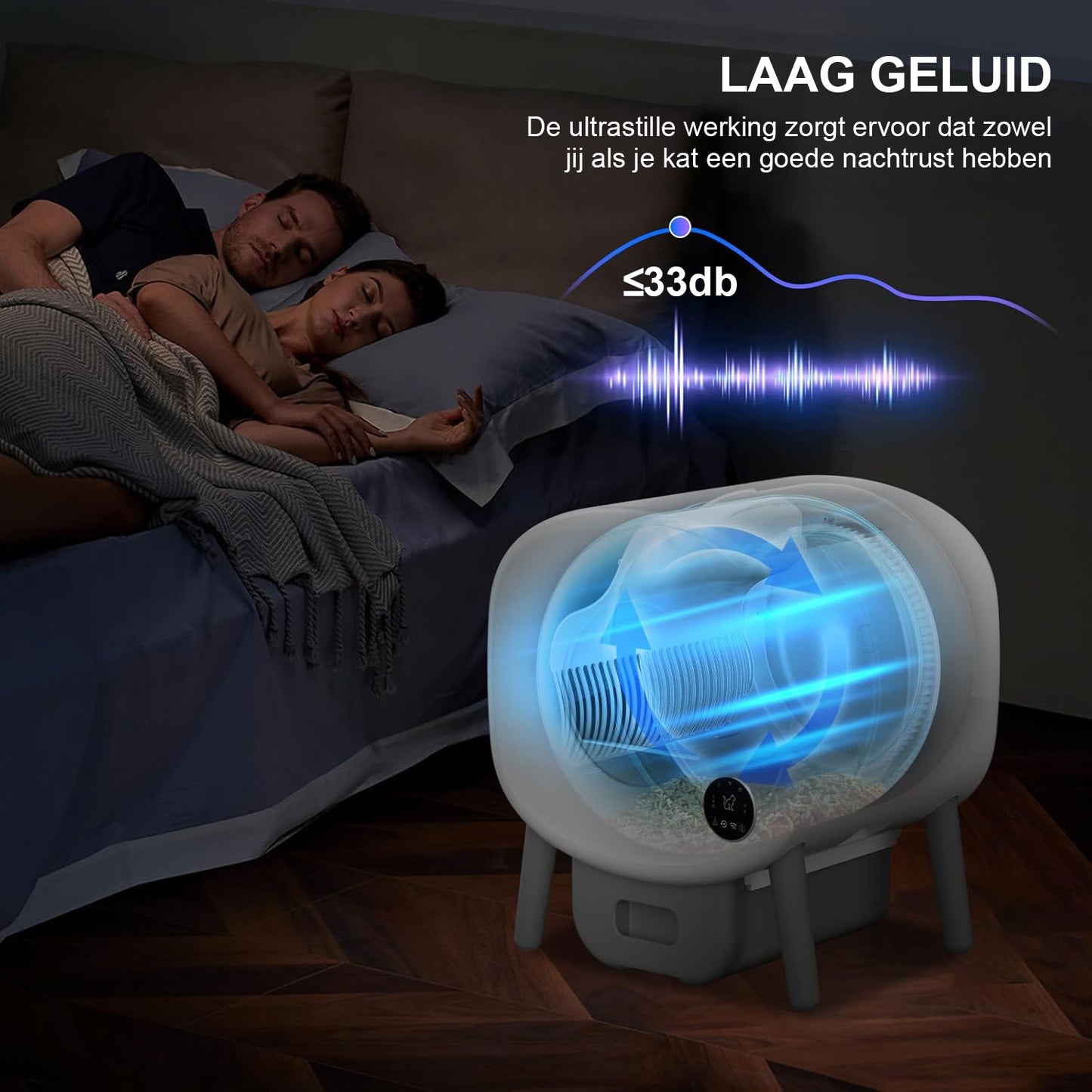 Photonspace Automatische Kattenbak - Zelfreinigende Kattenbak - Inclusief App_Met kattenbakmat en 3 rollen opvangzakjes